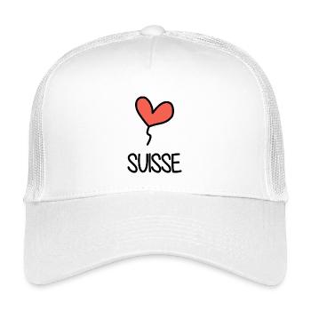 SCHWEIZ. HUMOR. LAND - Kinder Trucker-Cap - Weiß - Vorne