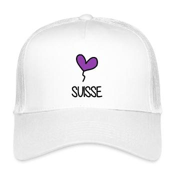SCHWEIZ. LAND - Kinder Trucker-Cap - Weiß - Vorne