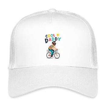 Lebendiges cooles Daddy-Radfahrer-Design - Kinder Trucker-Cap - Weiß - Vorne