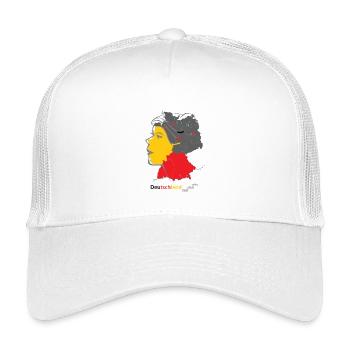 Landkarte mit stylischer Frau und Nationalfarben - Kinder Trucker-Cap - Weiß - Vorne