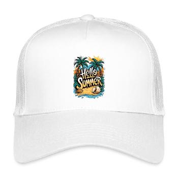Tropical Summer Beach Design - Kids’ Trucker Cap - white - Front