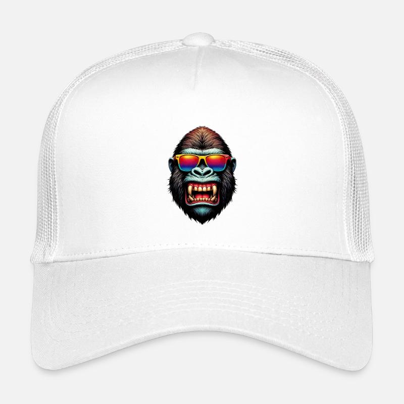 Gorillas mit Sonnenbrille - Kinder Trucker-Cap - Weiß