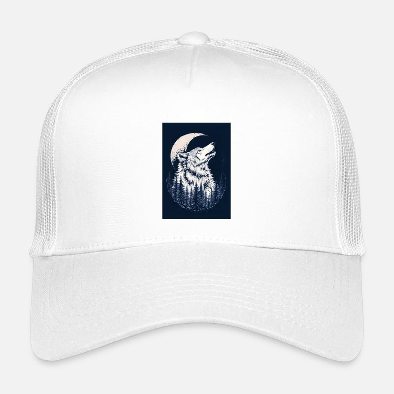 Wolf & Moon – Design de forêt mystique en bleu Casquette trucker enfant