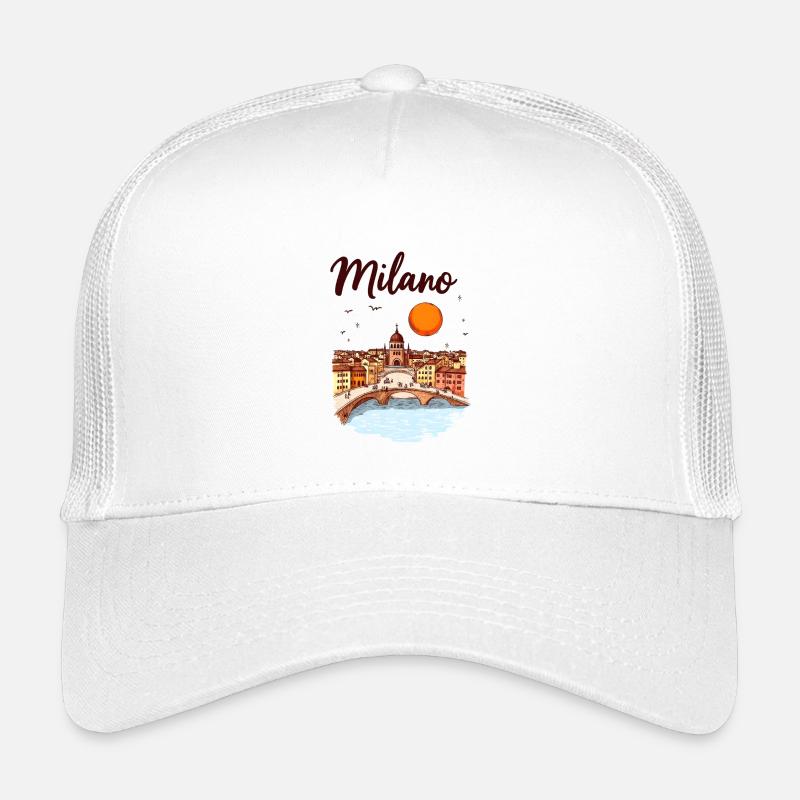 Mailand Skyline – Italiens Mode- und Designmetrop - Kinder Trucker-Cap - Weiß