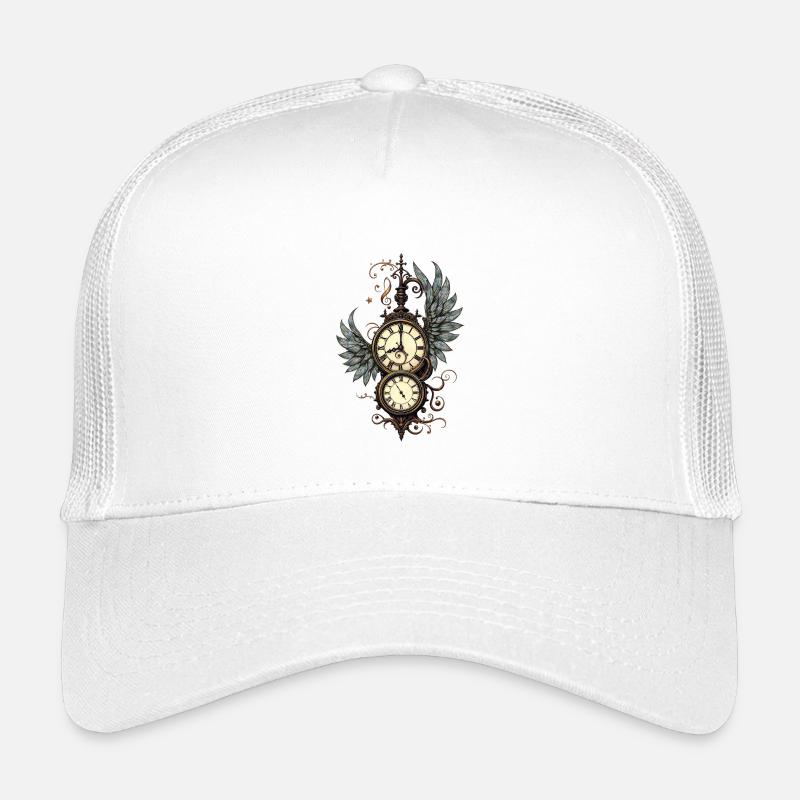 Fleurs et mécanique : la magie de l’horloge steampunk. Casquette trucker enfant