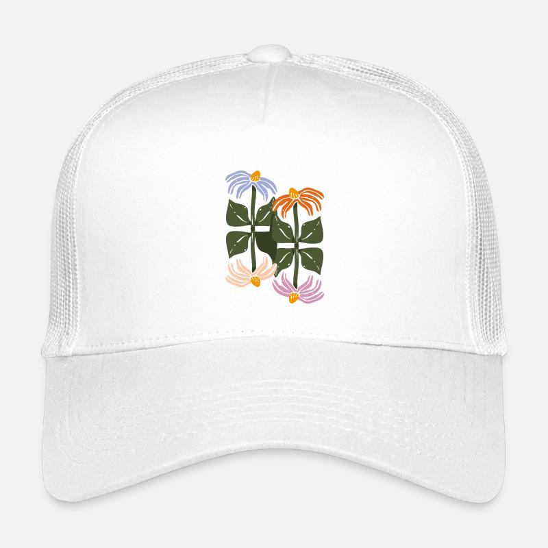 Vierblüten-Illustration - Kinder Trucker-Cap - Weiß