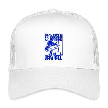 Mascotte rétro méditerranéenne bandol bateau - Casquette trucker enfant - blanc - Devant