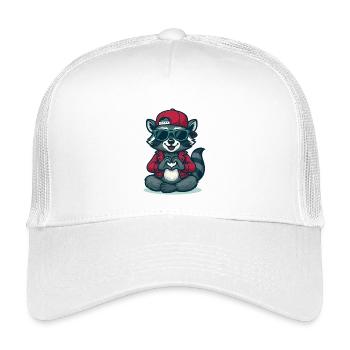 Heart Paw Raccoon Baby - Kids’ Trucker Cap - white - Front