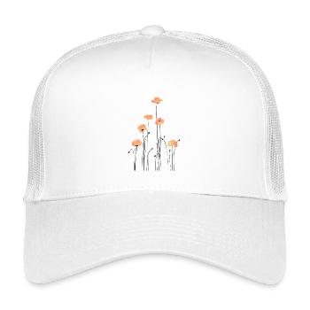 Aquarellierte Mohnblumen Illustration - Kinder Trucker-Cap - Weiß - Vorne