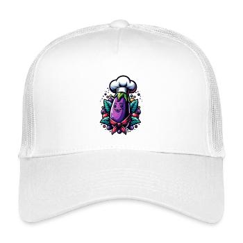 Chefkoch Aubergine - Kinder Trucker-Cap - Weiß - Vorne