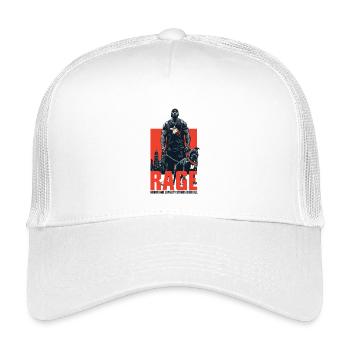 Urban Rage mit Hund und Stadtblick - Kinder Trucker-Cap - Weiß - Vorne