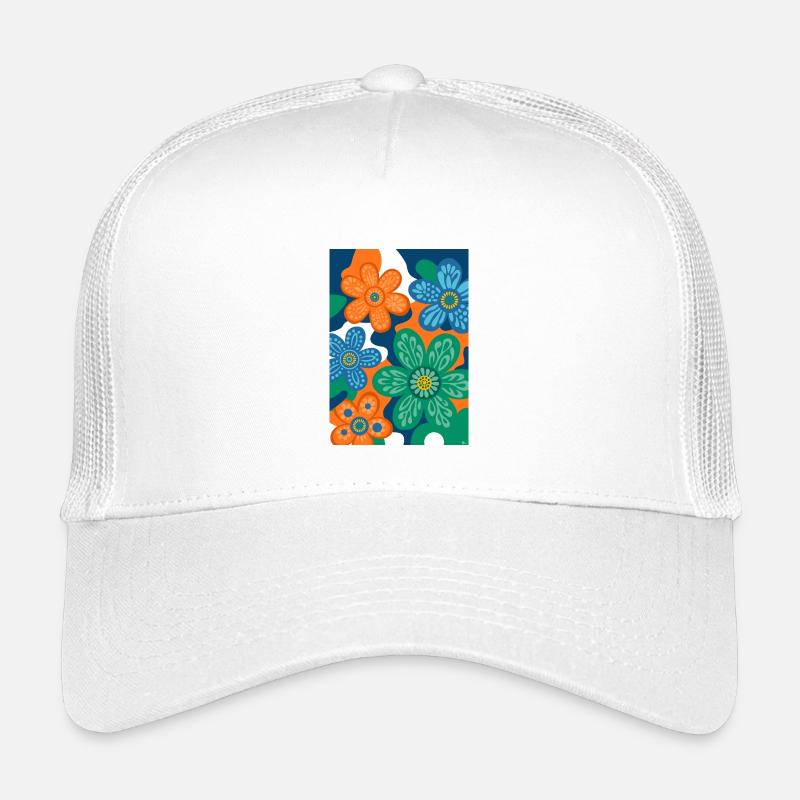 Vintage-Blumen - Kinder Trucker-Cap - Weiß