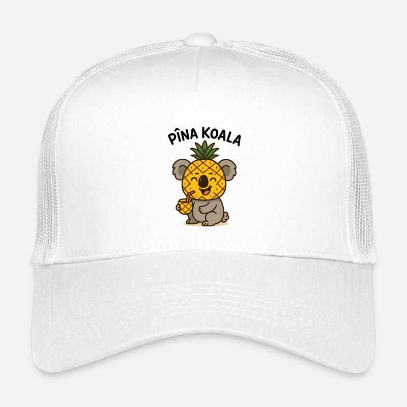 Koala with Pineapple and Fruit Drink - Kids’ Trucker Cap - white