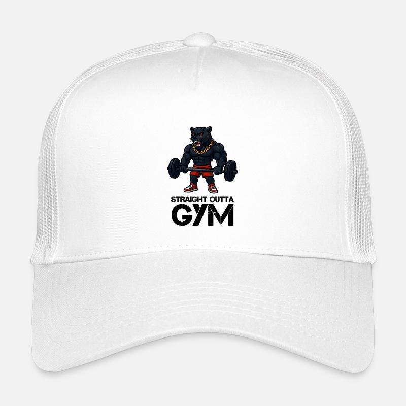 Mascotte de panthère forte avec haltérophile Casquette trucker enfant