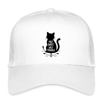 Halb süß halb Ärger Schwarze Katze - Kinder Trucker-Cap - Weiß - Vorne