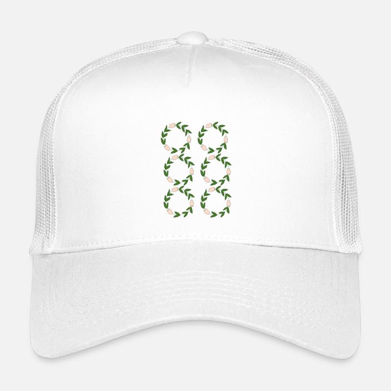 Blumenmuster in Gräser-Form - Kinder Trucker-Cap - Weiß