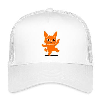 Funny animal character with big eyes - Kids’ Trucker Cap - white - Front
