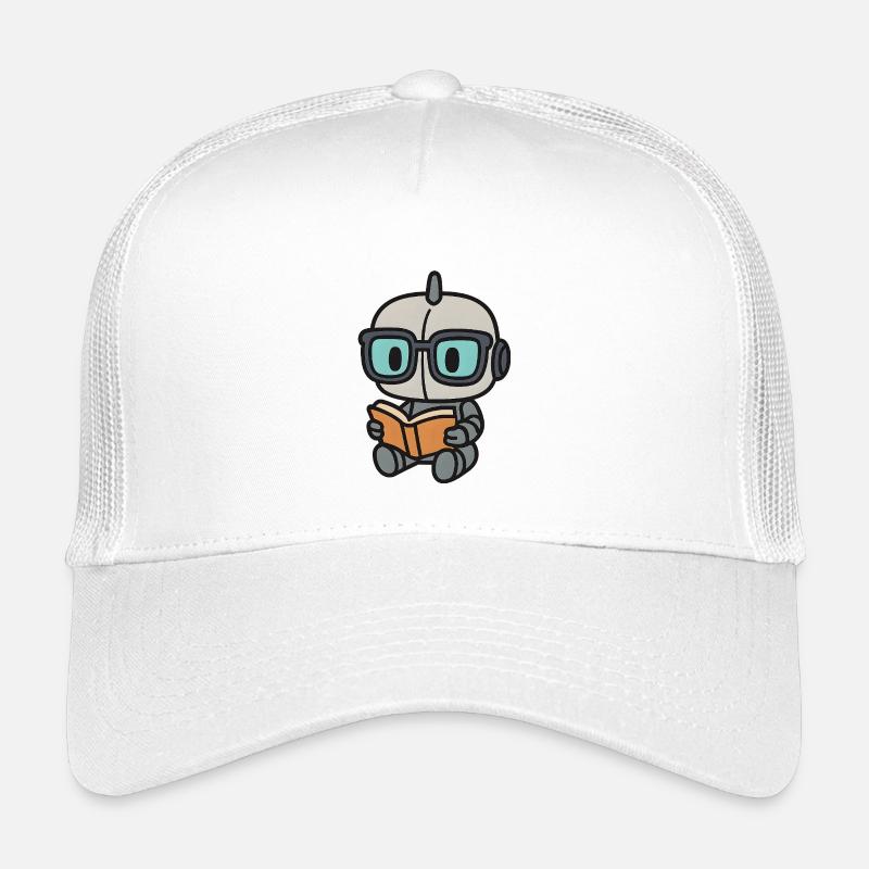 Geek Roboter mit Brille und Buch Kinder Trucker-Cap
