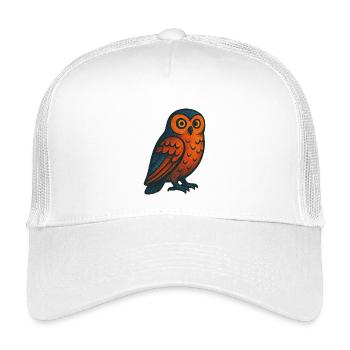 Eule mit Muster - Kinder Trucker-Cap - Weiß - Vorne