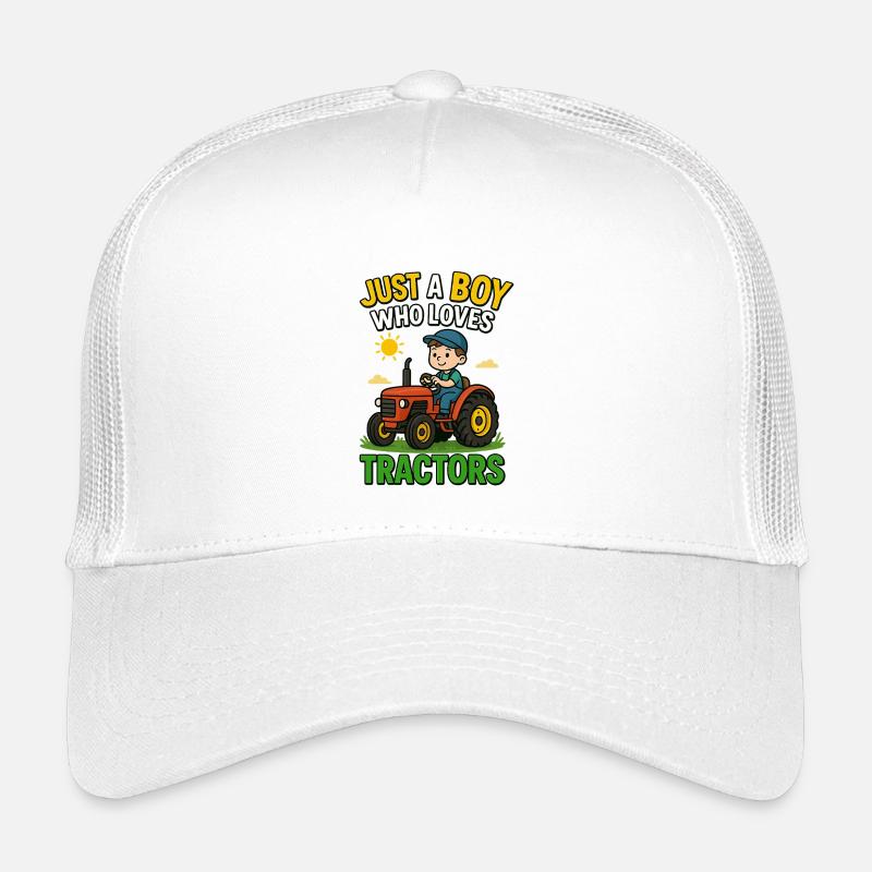 Nur ein Junge, der Traktoren liebt Grüner Traktor Kinder Trucker-Cap