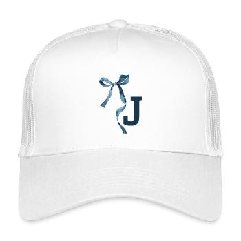 Monogram j Gift Idea - Kids’ Trucker Cap - white - Front