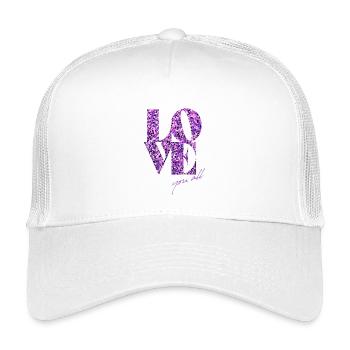Violet paillettes amour affirmation design - Casquette trucker enfant - blanc - Devant