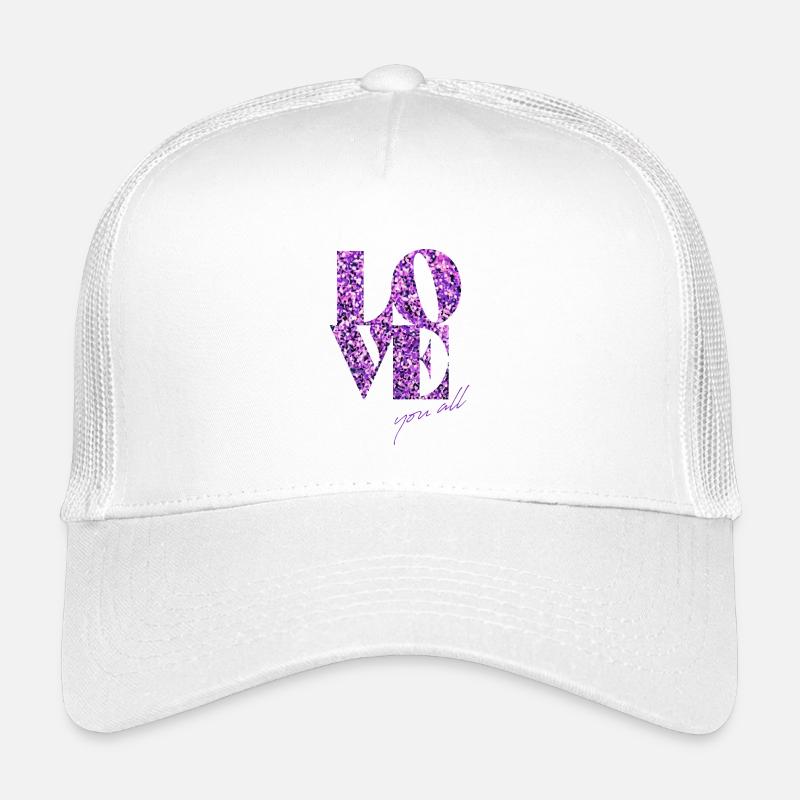 Violet paillettes amour affirmation design Casquette trucker enfant