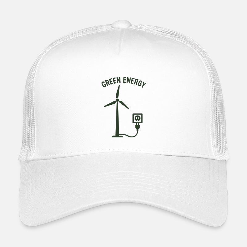 Green Energy Wind Power Socket - Kids’ Trucker Cap - white