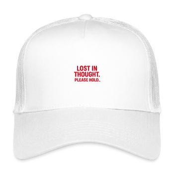 IN GEDANKEN VERTIEFT. BITTE BLEIBEN SIE IN DER LEITUNG... - Kinder Trucker-Cap - Weiß - Vorne