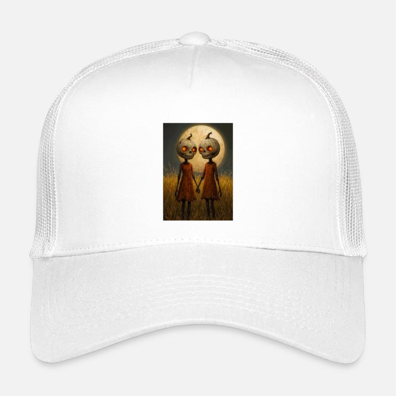 Jumeaux citrouilles au clair de lune Casquette trucker enfant
