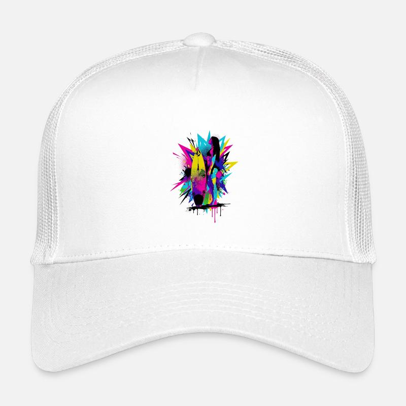 Neon_Surf_Explosion - Kinder Trucker-Cap - Weiß