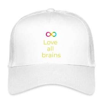 Love_all_brains - Kids’ Trucker Cap - white - Front