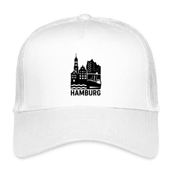 Hamburg Silhouette Wahrzeichen - Kinder Trucker-Cap - Weiß - Vorne