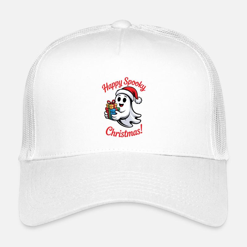 Spooky Christmas ghost with gift Kids’ Trucker Cap