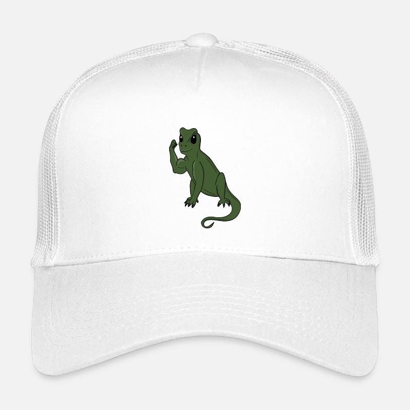 Green Lizard Flex - Kids’ Trucker Cap - white