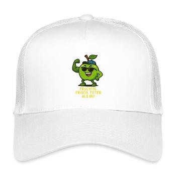 Fruity Fitness Apple Hero Musculation Dessin animé - Casquette trucker enfant - blanc - Devant