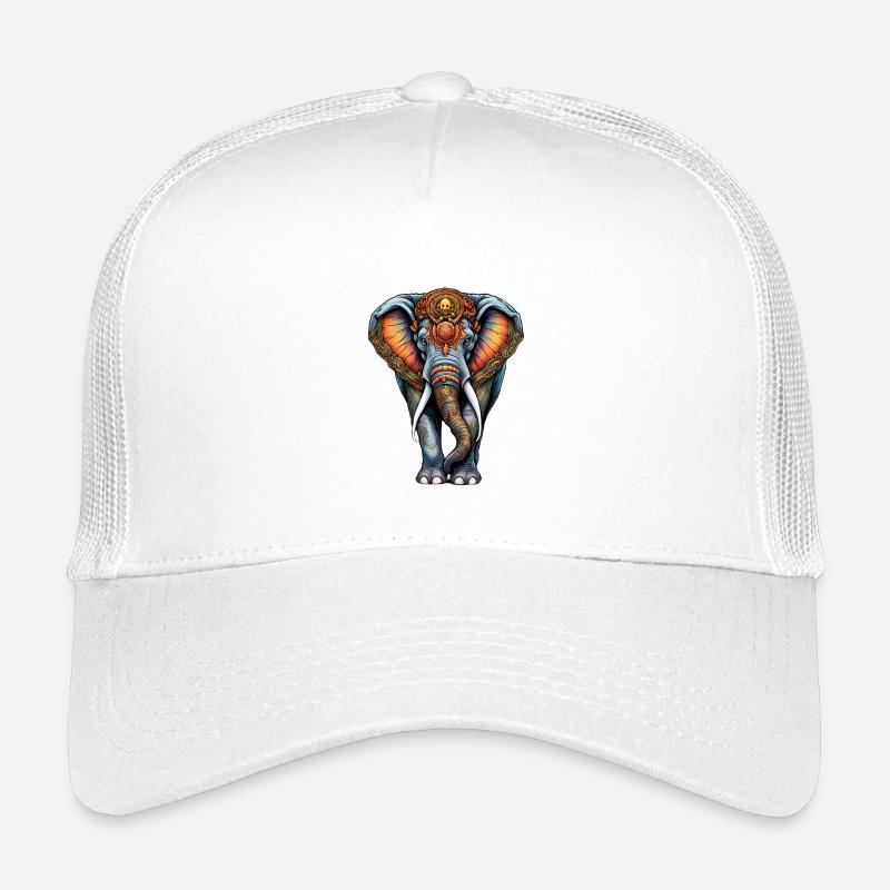 Ornament Elephant Motif Kids’ Trucker Cap