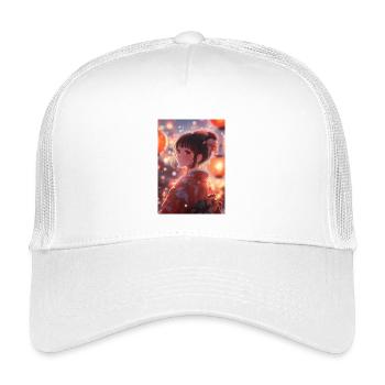Kimono Blühende Helle Laternen - Kinder Trucker-Cap - Weiß - Vorne