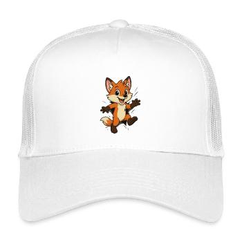 Fröhlicher Fuchs Sprung - Kinder Trucker-Cap - Weiß - Vorne
