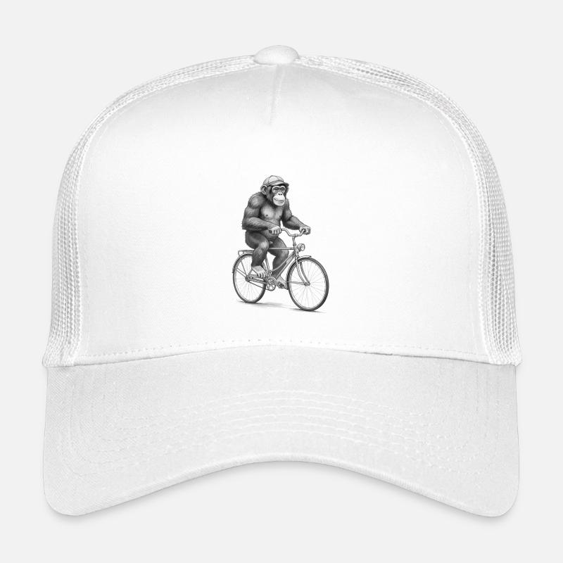 Monochromer Affen-Radfahrer Kinder Trucker-Cap