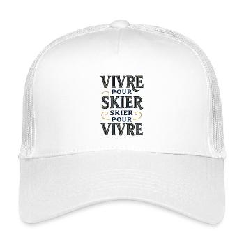 Vivre pour skier, skier pour vivre - Casquette trucker enfant - blanc - Devant