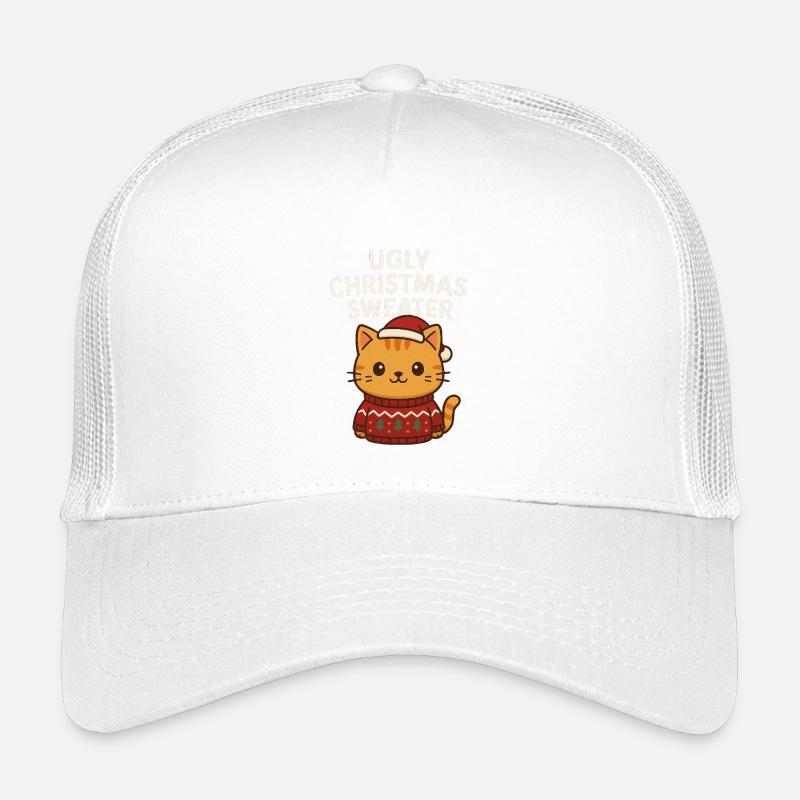Katzen Ugly Christmas Sweater Kinder Trucker-Cap