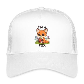 Kuscheliger Erdbeer-Fuchs - Kinder Trucker-Cap - Weiß - Vorne