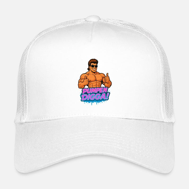 PUMPEN DIGGA Muskelheld Cartoon Bodybuilder Kinder Trucker-Cap