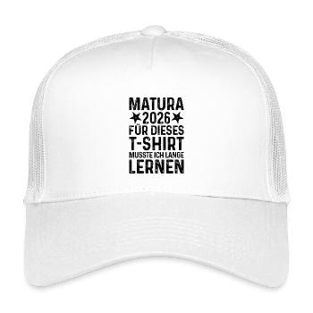 Matura 2026 Abschluss T-Shirt - Kinder Trucker-Cap - Weiß - Vorne