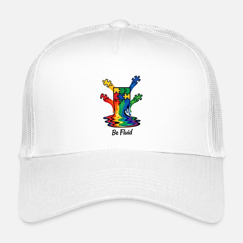 Autism Puzzle Rainbow Melting Illustration Kids’ Trucker Cap