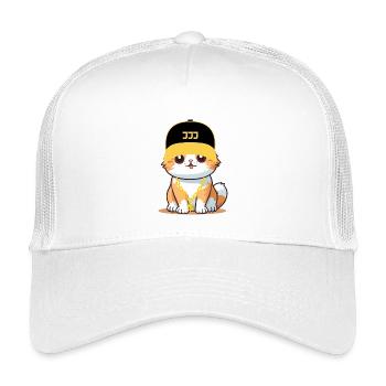 Chat swag - chat cool - Casquette trucker enfant - blanc - Devant