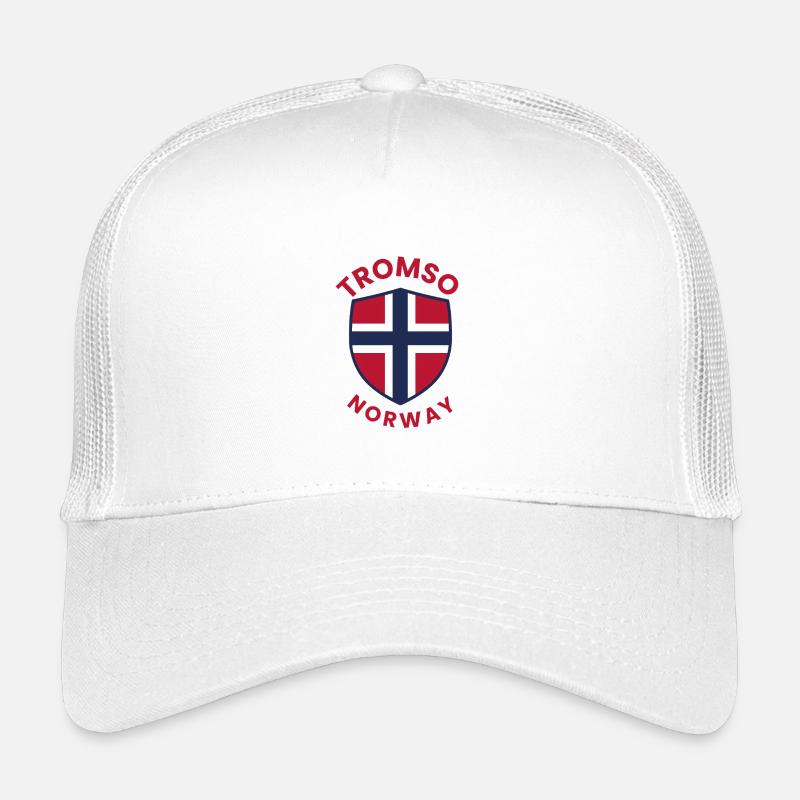 Tromsø-Schild: Norwegische Flagge - Kinder Trucker-Cap - Weiß