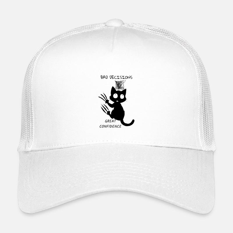 Schwarzes Kätzchen mit großen Augen - Kinder Trucker-Cap - Weiß