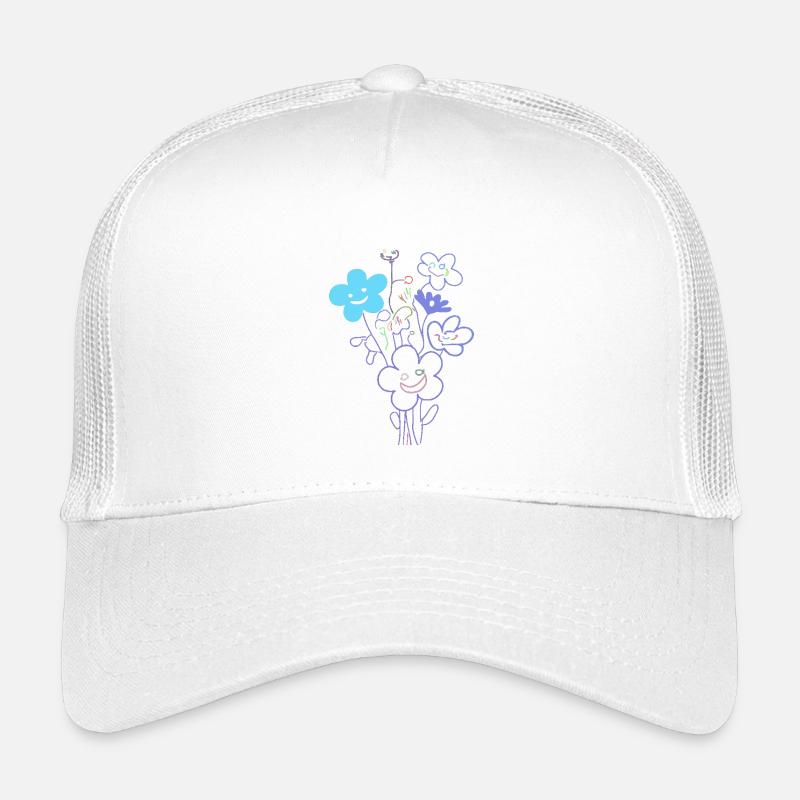 Fröhliche Blumen mit Neonlinien Kinder Trucker-Cap